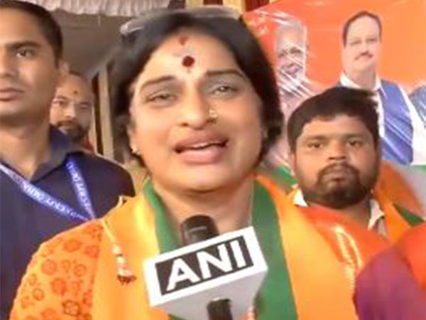 BJP candidate from Hyderabad constituency, Madhavi Latha (Photo/ANI)