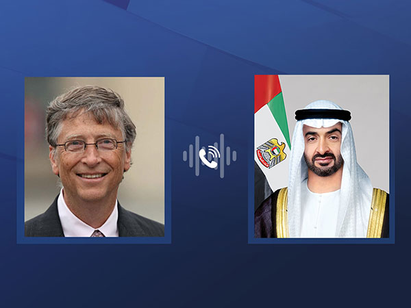 Bill Gates (left) and UAE President Sheikh Mohamed bin Zayed Al Nahyan (Photo/WAM) 