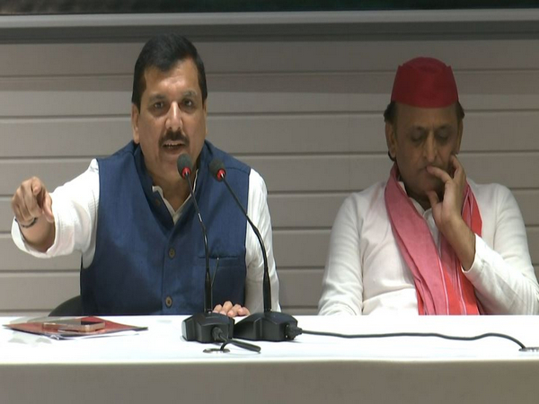 Rajya Sabha MP Sanjay Singh and SP chief Akhilesh Yadav (Photo/ANI)