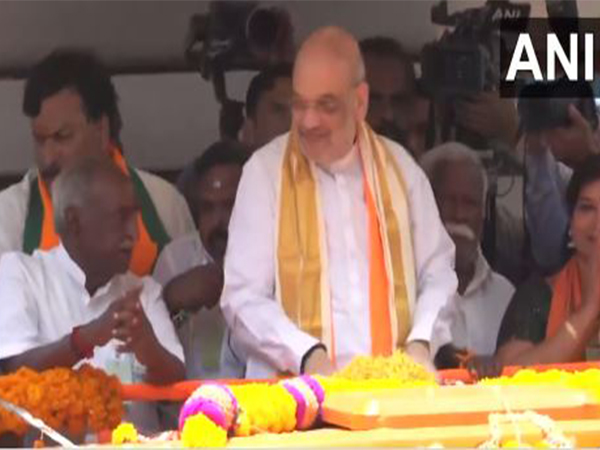 Union Home Minister Amit Shah during a road show in Kanyakumari (Photo/ANI)