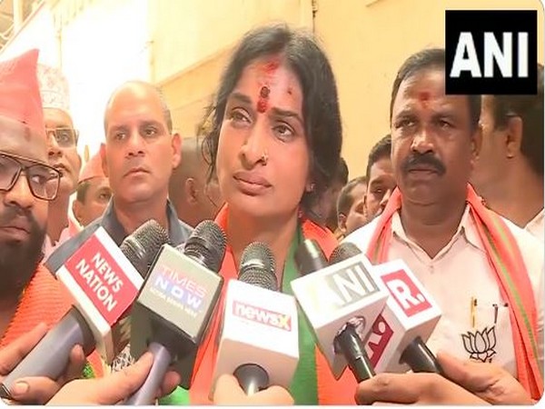 BJP candidate from Hyderabad constituency Madhavi Latha (Photo/ANI)