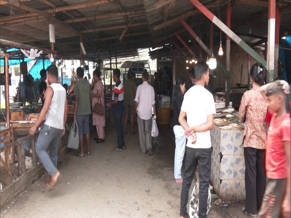 Visuals from Market area in Nagaland's Dimapur. (Photo/ANI)