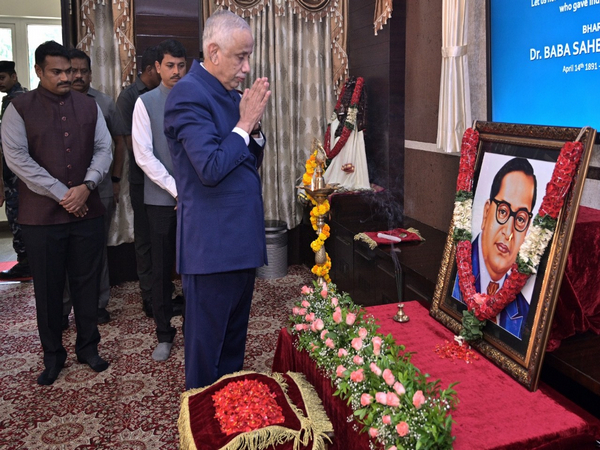 Andhra Pradesh’s  Governor S. Abdul Nazeer offering tribute to Dr. B.R. Ambedkar (Photo/@governorap)