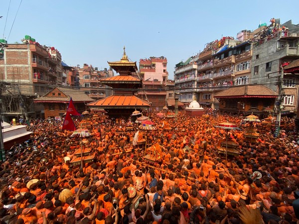 New Year being celebrated in Nepal's Bhaktapur on Sunday (Photo/ANI)