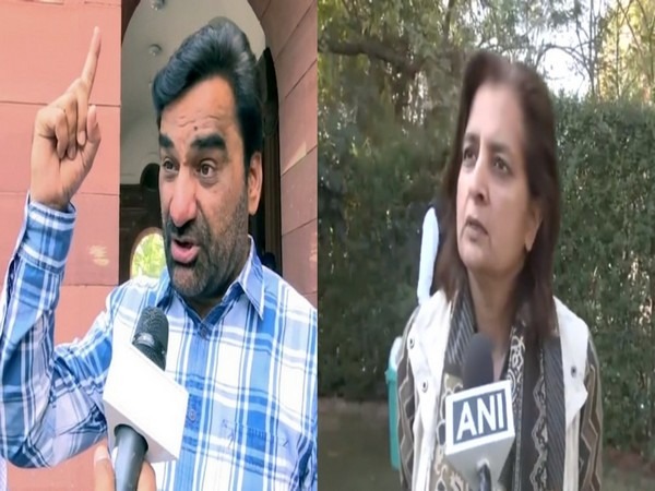 INDIA bloc candidate Hanuman Beniwal and BJP's Jyoti Mirdha( (Photo/ANI)