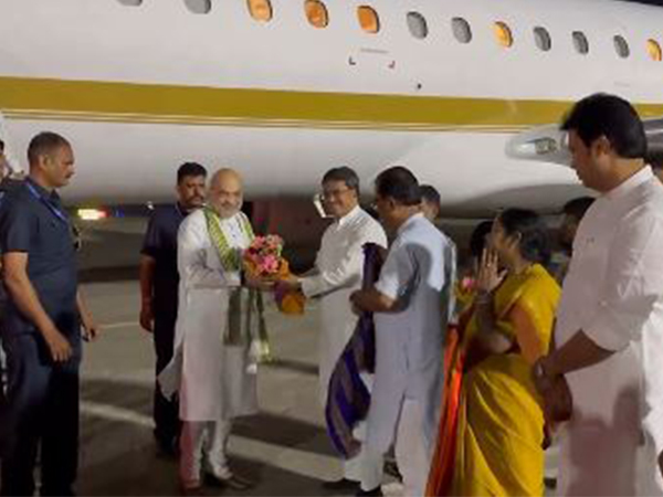 Union Home Minister Amit Shah arrives in Tripura. (Photo/ANI)