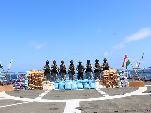 Indian Navy seizes 940 kgs of contraband narcotics (Photo/ANI)