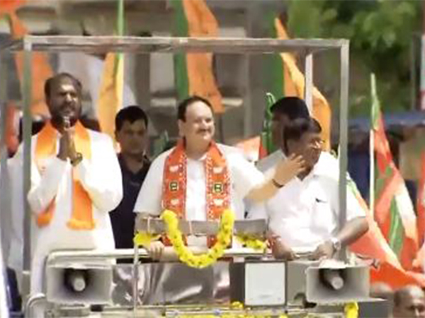 JP Nadda holds roadshow in Tamil Nadu's Tenkasi (Photo/ANI)