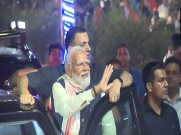 PM Modi holds roadshow in Guwahati (Photo/ANI)