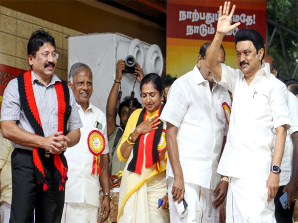 Dayanidhi Maran with Tamil Nadu Chief Minister MK Stalin (Photo/ANI)