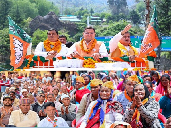 Uttarakhand CM Pushkar Singh Dhami campaigning ( Photo/ ANI)