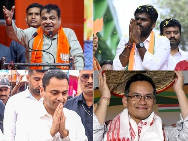 BJP's Nitin Gadkari, K Annamalai, Congress' Nakul Nath and Gaurav Gogoi. (Photo/ANI)