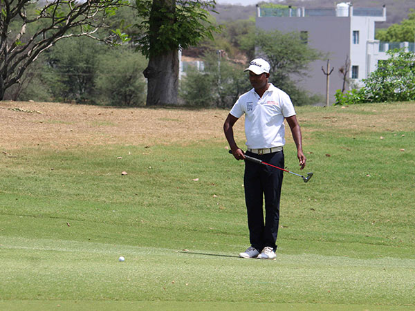 M Dharma in action during Round-3 of Gurgaon Open 2024 (Image: PGTI)