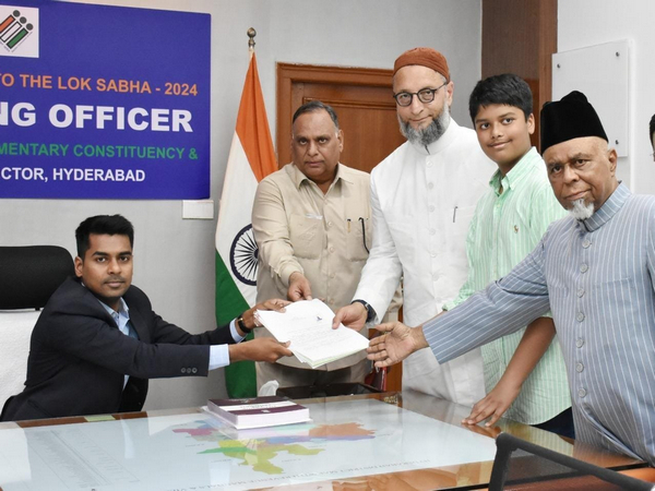 AIMIM President Asaduddin Owaisi files nomination (Photo/ANI)