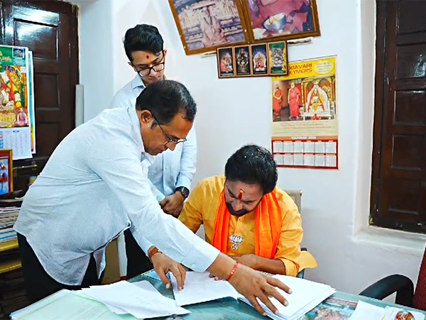 Union Minister G Kishan Reddy filing his nomination for Lok Sabha elections. (Photo/ANI)