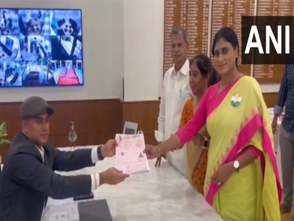 Congress leader YS Sharmila filed her nomination. (Photo/ANI)