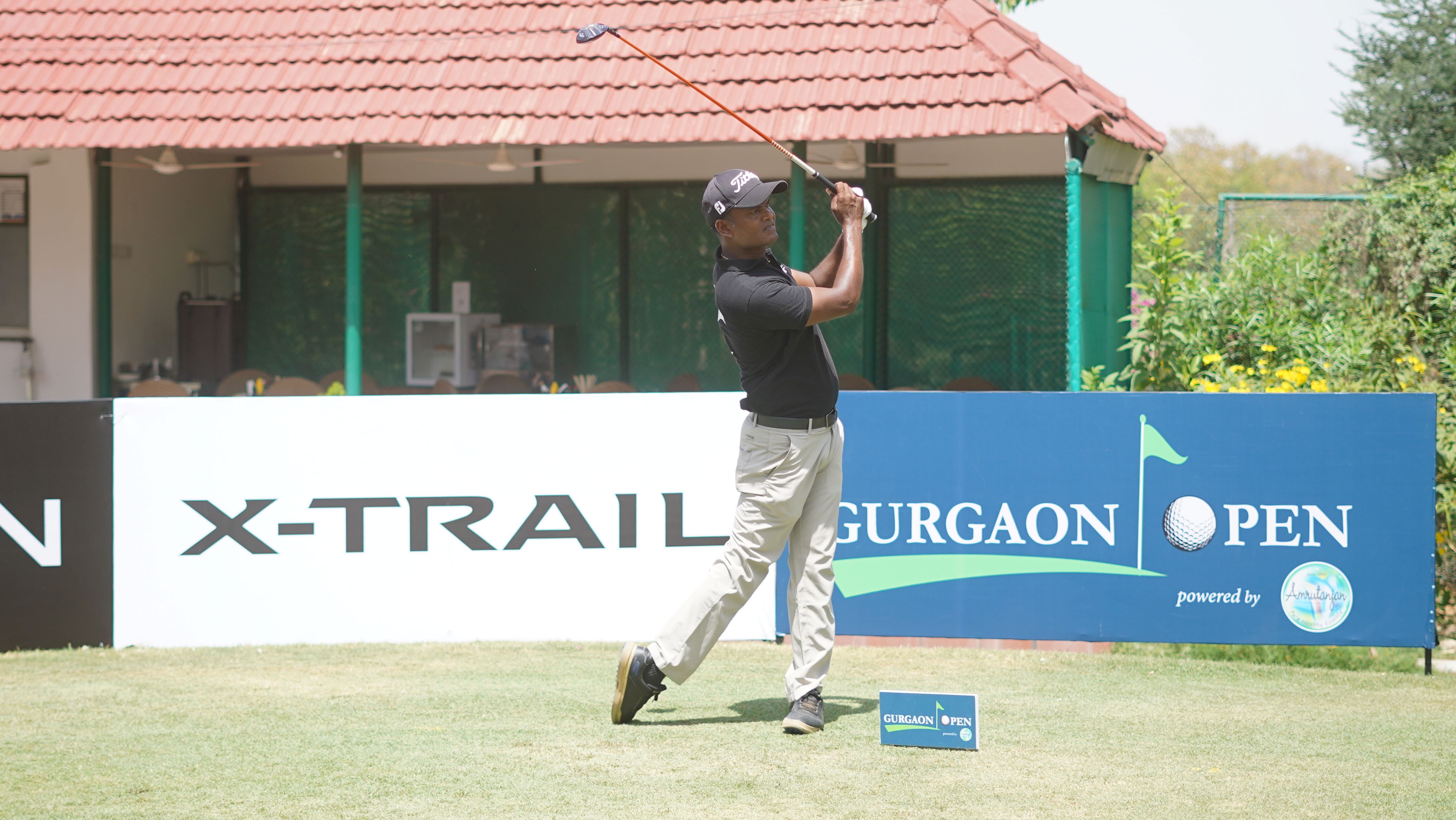M Dharma in action during Gurgaon Open 2024 (Image: PGTI)