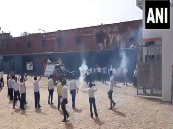 Celebrations at Sita Inter College in Sitapur after the announcement of UP Board Result 2024 (Photo/ANI)
