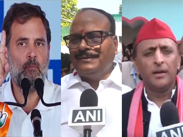 Uttar Pradesh Deputy Chief Minister Brijesh Pathak, Congress leader Rahul Gandhi and Samajwadi Party Chief Akhilesh Yadav  (Photo/ANI)