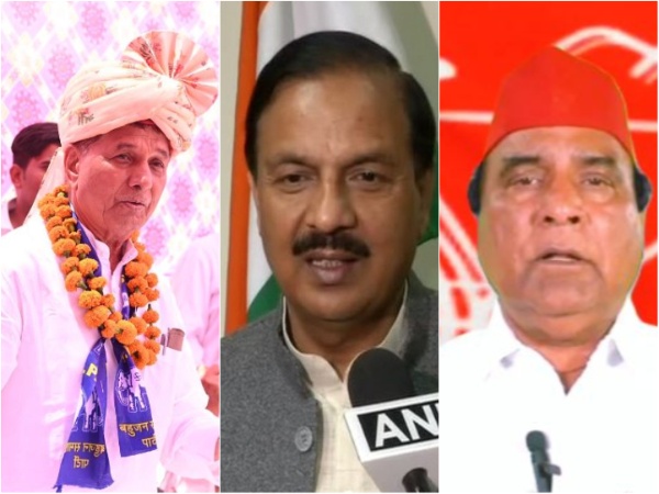 BSP candidate Rajendra Singh Solanki, BJP candidate Mahesh Sharma and SP candidate Mahendra Singh Nagar. (Photo/ANI)