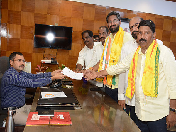 M Sribharat files nomination for Visakhapatnam LS seat. (Photo/ANI)