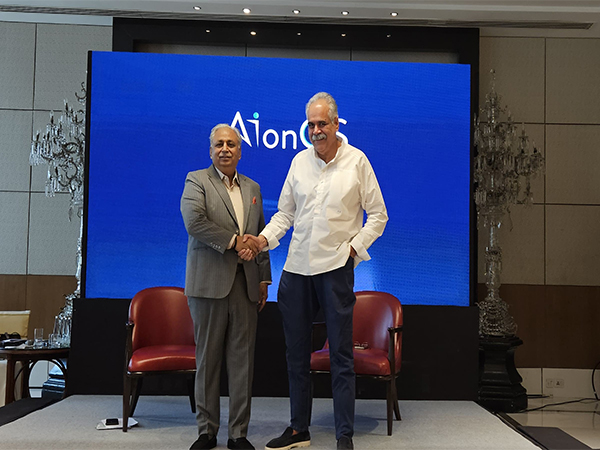 CP Gurnani, Chairman of Assago Group and Rahul Bhatia, Group MD of InterGlobe (Photo/ANI)