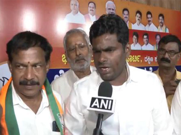 Tamil Nadu BJP chief K Annamalai in Mangaluru (Photo/ANI)