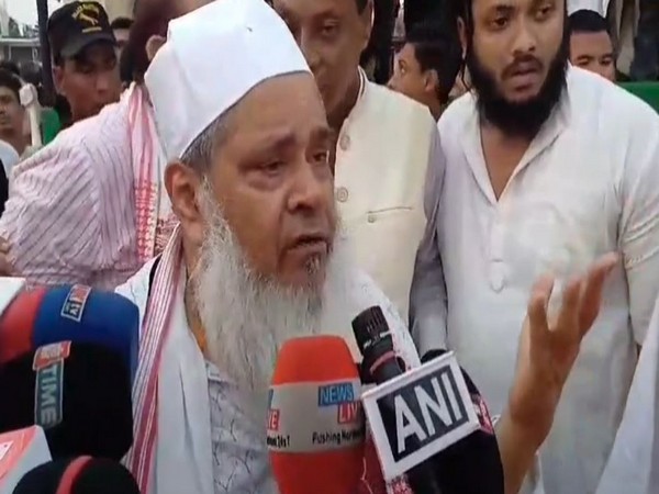AIDUF Chief Badruddin Ajmal at Karimganj (Photo/ANI)