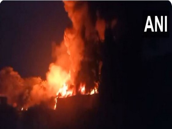 Fire breaks out at plastic godown in Andhra Pradesh's Tirupati (Photo/ANI)