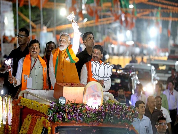 Prime Minister Narendra Modi holds roadshow in Madhya Pradesh's Bhopal (Photo/ANI)