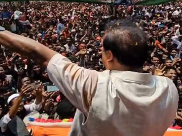 Assam CM Himanta Biswa Sarma addresses gathering at Laharighat. (Photo credit/X@himantabiswa)