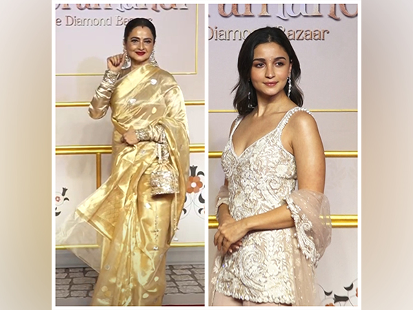 Actors Rekha and Alia Bhatt (Image source: ANI)