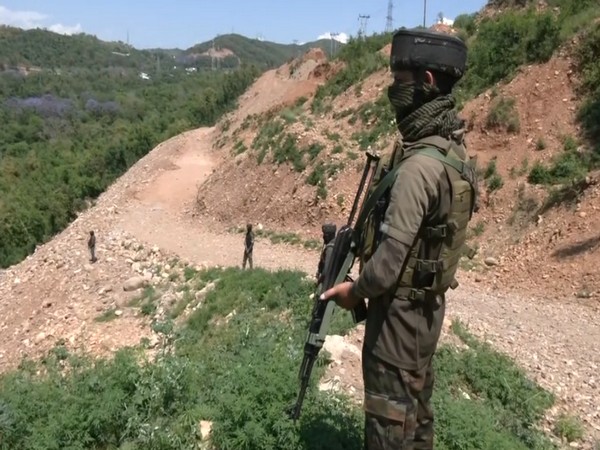 Visuals of security forces patrolling in Jammu ahead of voting (Photo/ANI)