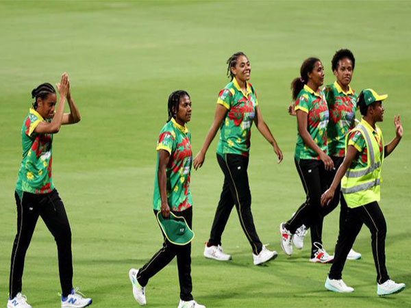 Vanuatu women's team celebrating their win. (Photo- ICC)