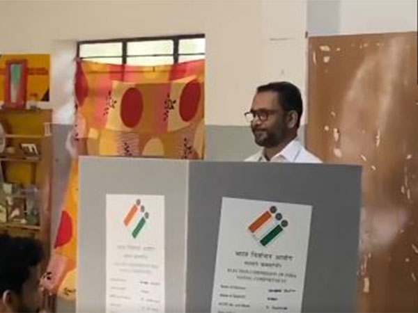 BJP Kerala Chief K Surendran casts his vote. (Photo/ANI)