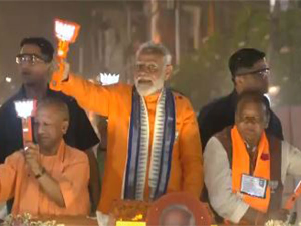 Prime Minister Narendra Modi holds roadshow (Photo/ANI)