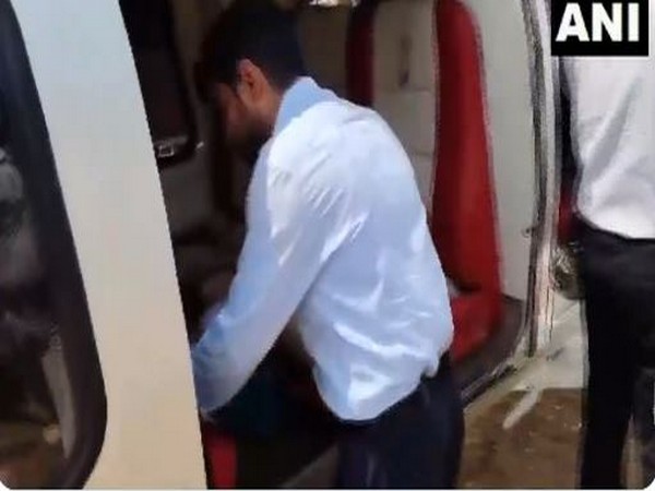 BJD leader VK Pandian’s helicopter being checked by election officials (Photo/ANI) 