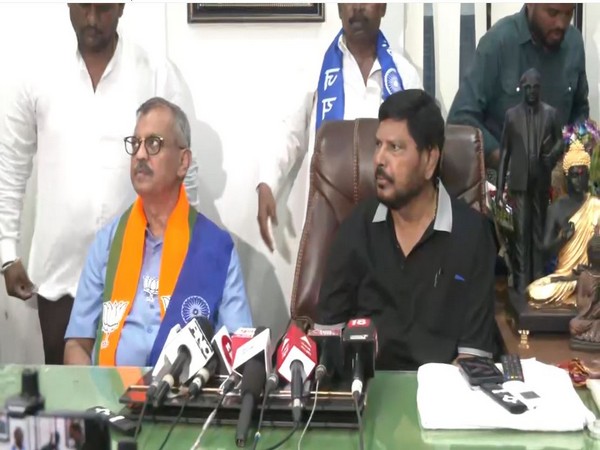 BJP candidate Ujjwal Nikam and Union Minister Ramdas Athawale (Photo/ANI)