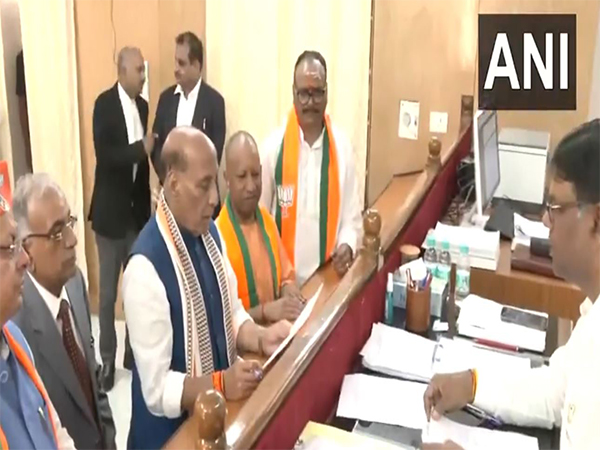 Defence Minister Rajnath Singh files nomination (Photo/ANI)