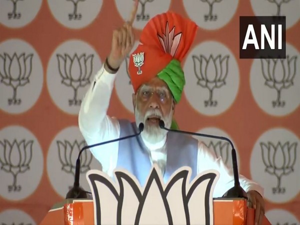 Prime Minister Narendra Modi in Satara rally (Image/ANI)