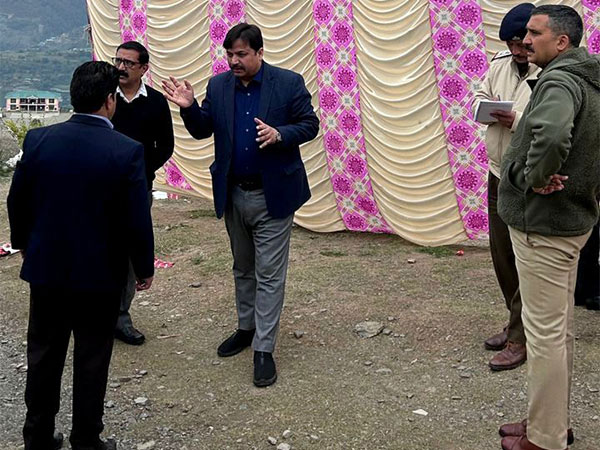 Shimla District Election Officer inspected the EVM strong room at Theog (Photo/ANI)