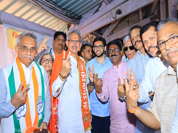 Shiv Sena (UBT) candidates Arvind Sawant, Anil Desai file nomination for Lok Sabha polls in Mumbai (Photo: X/@AGSawant)