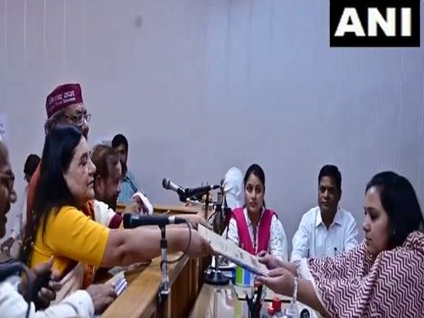 BJP candidate Maneka Gandhi filing nomination. (Photo/ANI)