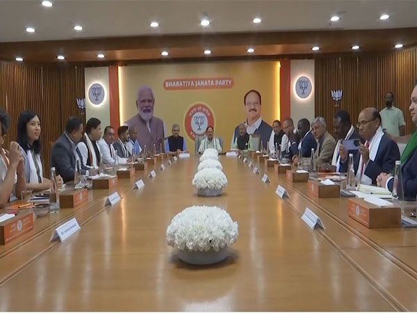 BJP leaders holds meeting with representatives of foreign political parties (Photo/ANI)