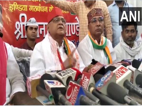 Samajwadi Party candidate from Ballia Lok Sabha constituency Sanatan Pandey. (Photo/ANI)