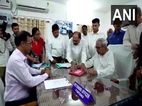 Odisha CM and BJD president Naveen Patnaik files nomination (Photo/ANI)