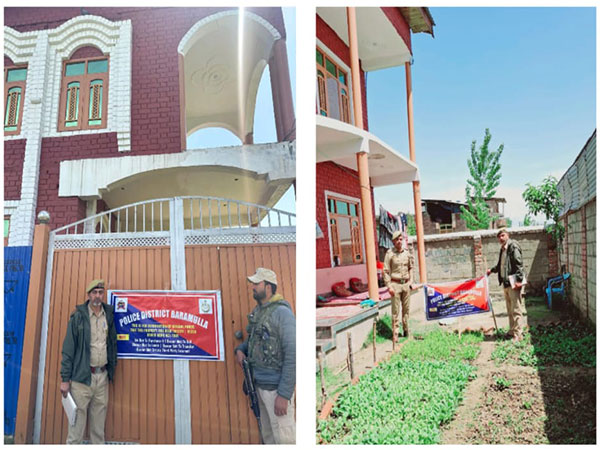 Police attach properties of drug peddler in Baramulla. (Photo/Baramulla police)