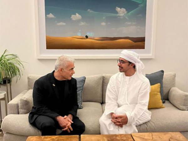 UAE Foreign Minister Sheikh Abdullah bin Zayed and Israeli leader of opposition, Yair Lapid. (Photo: WAM)