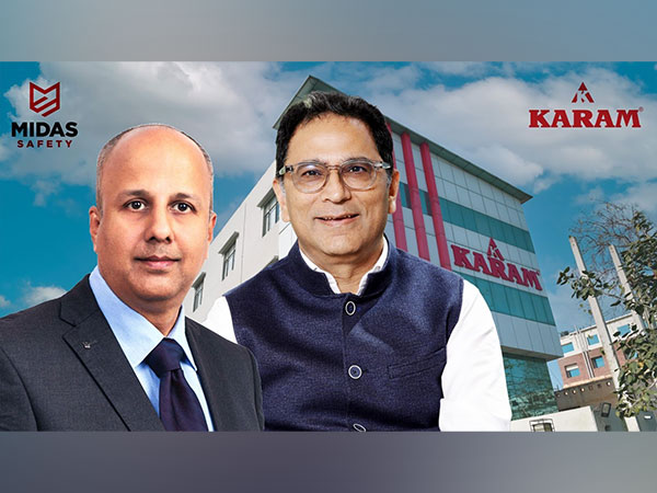 Sivakumar Krithivasan, BU Head – India, Midas Safety India, & Hemant Sapra, President, KARAM Group, announce successful acquisition, expanding reach and product range.