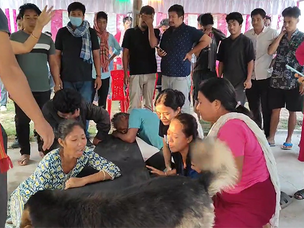 Body of Dibraj Debbarma brought to his home for last rites. (Photo/ANI)